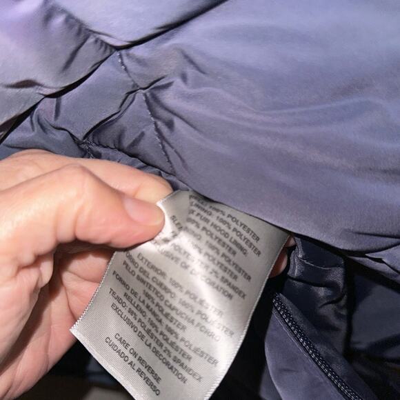 Levi's Women's Soft Sherpa Lined Diamond Quilted Long Blue Parka Jacket New - Picture 5 of 8